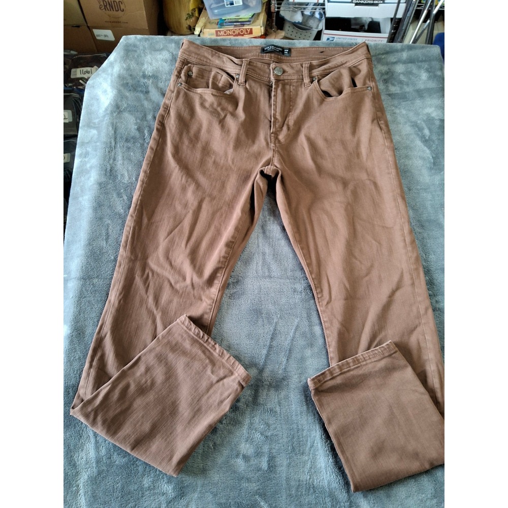 Liverpool Los Angeles Kingston Modern Straight Pants Mens 36x34 Brown Stretch